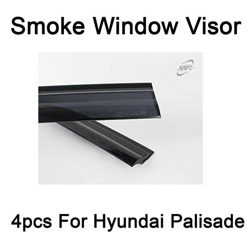 New Smoke Window Vent Visors Deflector Rain Guards 4p for Hyundai Palisade 2020+