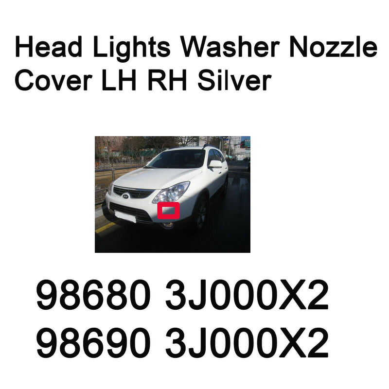 Genuine Head Lights Washer Nozzle Cover Silver LH RH For Hyundai Veracruz 07-12