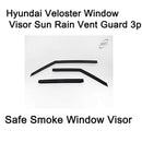Safe Smoke Window Visor Sun Rain Vent Guard 3 Pcs Set for Hyundai Veloster 11-18