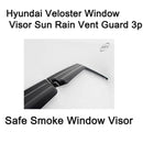 Safe Smoke Window Visor Sun Rain Vent Guard 3 Pcs Set for Hyundai Veloster 11-18