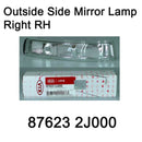 Lámpara de espejo exterior genuina derecha RH 87623 2J000 para Kia Borrego Mohave 08-12