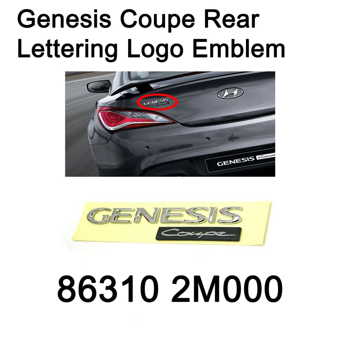 Emblema De Maletero GENESIS Para Hyundai Genesis Sedán 2009-2014 – Pieza Original De Corea