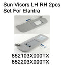 Genuine Sun Visors LH RH 2pc 852103X000TX 852203X000TX For Hyundai Elantra 11-15