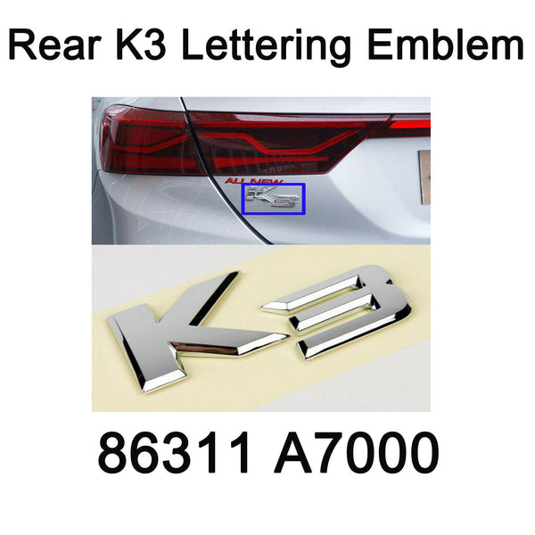 Nuevo emblema de logotipo de letras K3 trasero genuino Oem 86311A7000 para Kia K3 2013-2016