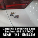 New Genuine Rear K3 Lettering Logo Emblem Oem 86311A7000 For Kia K3 2013-2016