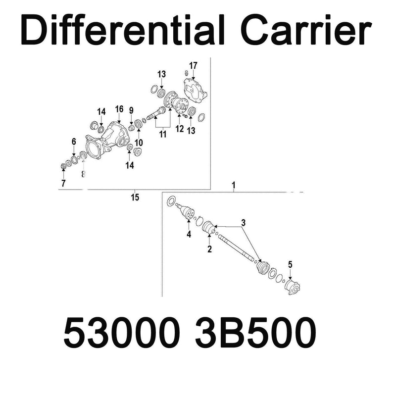 Genuine Differential Carrier 530003B500 For Hyundai Santa Fe Kia Sorento 2012+
