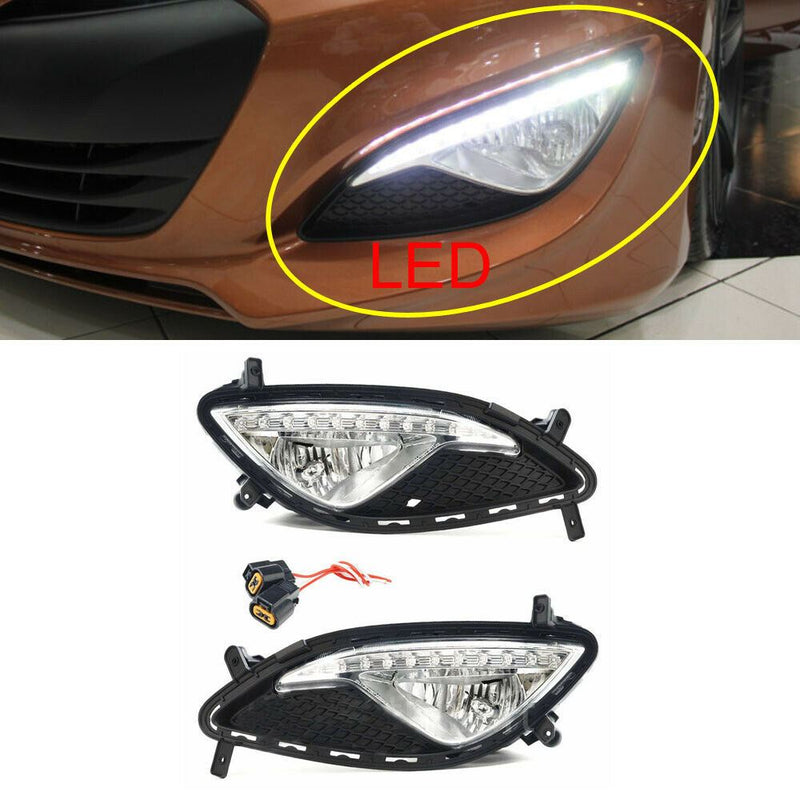 New OEM LED Fog Lamp Light Cover Connect set for Hyundai Genesis Coupe 13-17