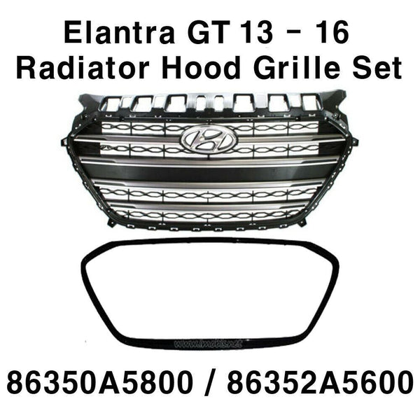 OEM Parts Front Radiator Hood Grille Kit 2pcs for HYUNDAI 2013-2016 Elantra GT