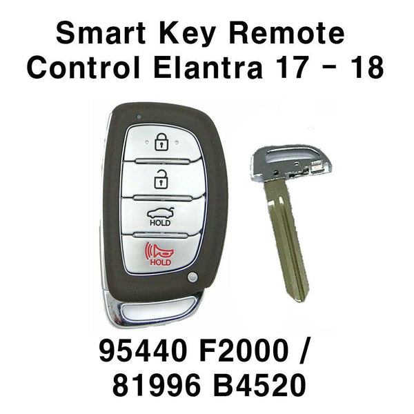 Mando a distancia con llave inteligente de entrada OEM con obturación 2p para Hyundai Elantra 17 - 18 