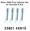 Refurbished Delphi CRDI Diesel Fuel Injector 33801 4X810 4p Set for Hyundai&Kia