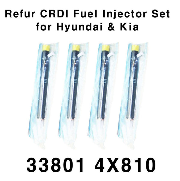 Inyector de combustible diesel Delphi CRDI restaurado 33801 4X810 4p Set para Hyundai y Kia