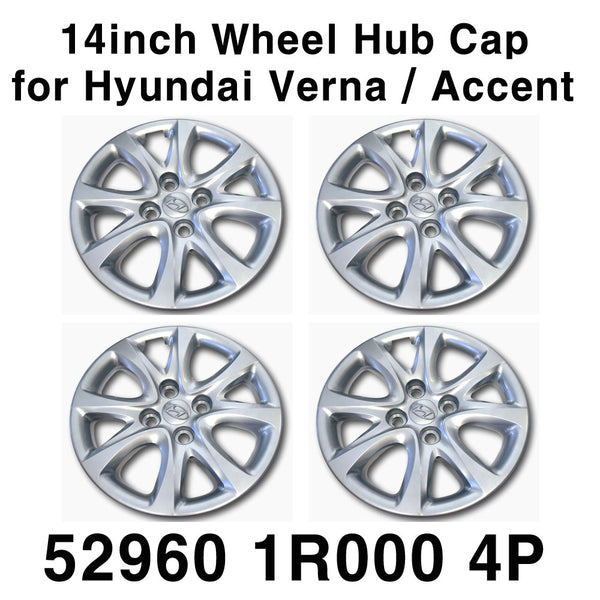 OEM 529601R000 4P Set 14' Wheel Hub Cap Cover for Hyundai Verna Accent 2012-2014
