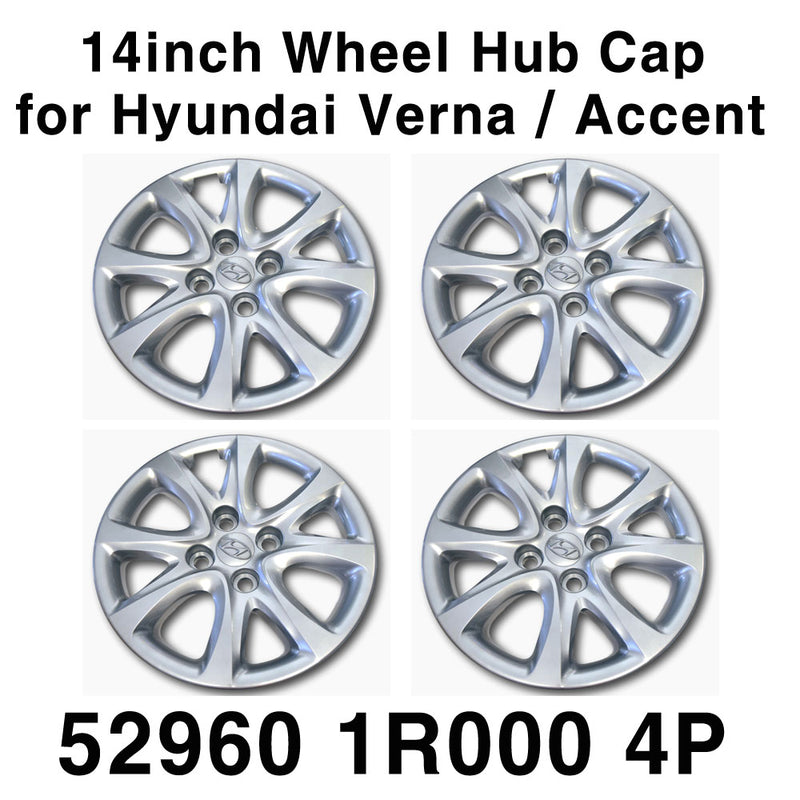 OEM 529601R00 4P Set 14' Wheel Hub Cap Cover for Hyundai Verna Accent 2012-2014