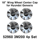 OEM 529603M200 18" Wing Wheel Center Hub Cap 4p Set for Hyundai Genesis 09-13