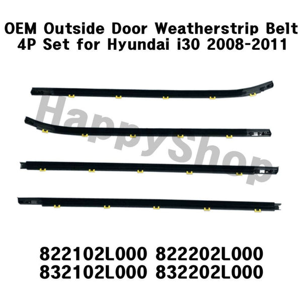 NEW OEM Genuine Outside Door Weatherstrip Belt 4P set for Hyundai i30 2008-2011
