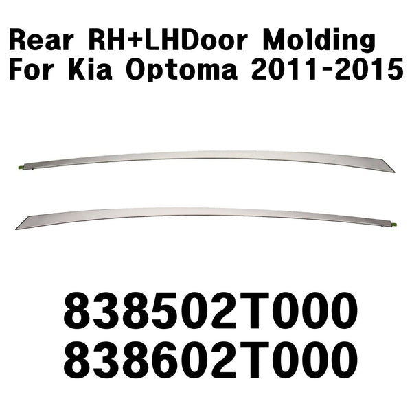 Moldura de marco de puerta trasera izquierda + derecha original OEM 2P SET para KIA OPTIMA 2011-2015