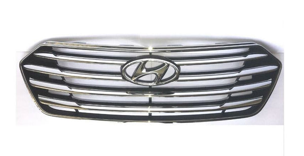 Rejilla de parachoques de radiador genuina cromada OEM con emblema para Hyundai Santa Fe 13-16