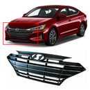 OEM Front Upper Bumper Radiator Grille Chrome Black for Hyundai Elantra 19-20