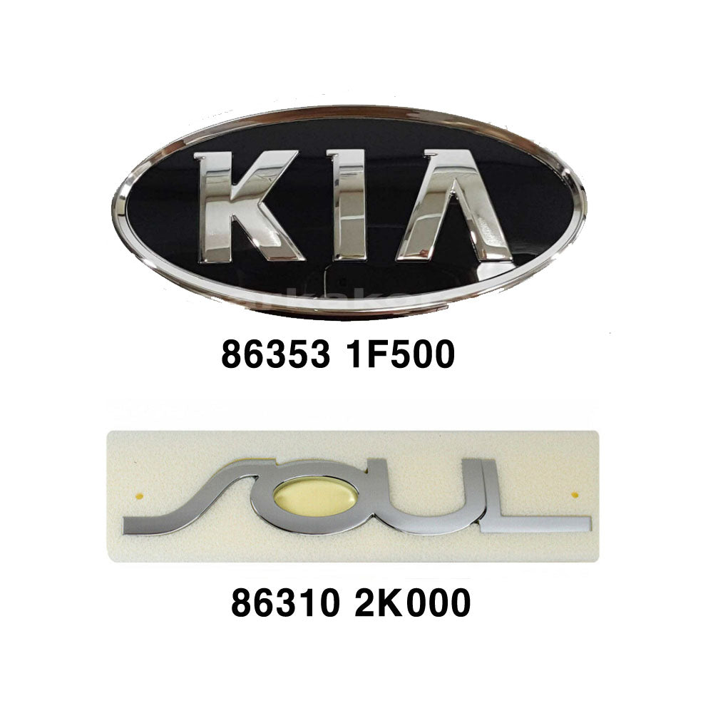 Genuine Front+Rear Nameplate Set Soul Lettering Emblem for Kia Soul 20