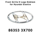 Genuine OEM 86353-3X700 Front Grille H Logo Emblem for Hyundai Elantra 2014-2016