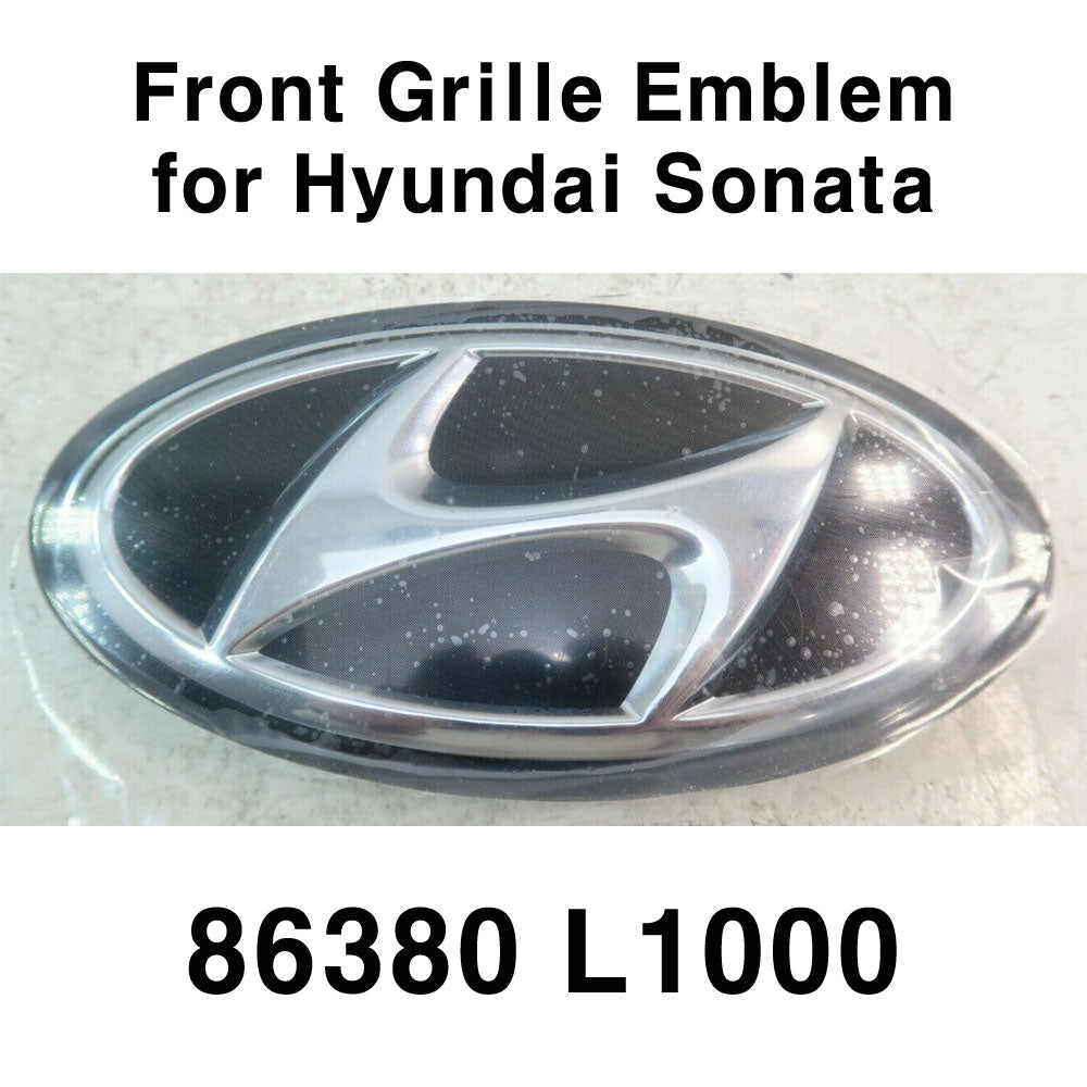 thumbnail image 2 of OEM Front Bumper Grille Emblem For Hyundai Sonata 2018-2019 – 86310G8100, Black Chrome 2 of 5