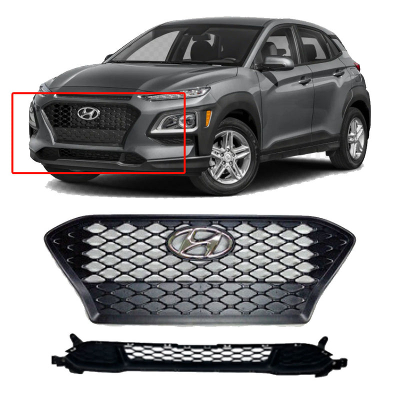 OEM Genuine 86350J9000 Rejilla delantera Conjunto superior e inferior para Hyundai Kona 2018+