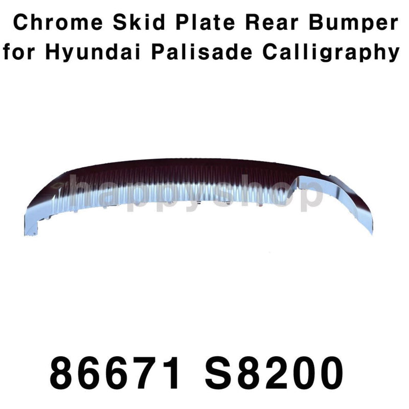 Placa de deslizamiento cromada parachoques trasero 86671-S8200 para Hyundai Palisade Calligrapy 21-22