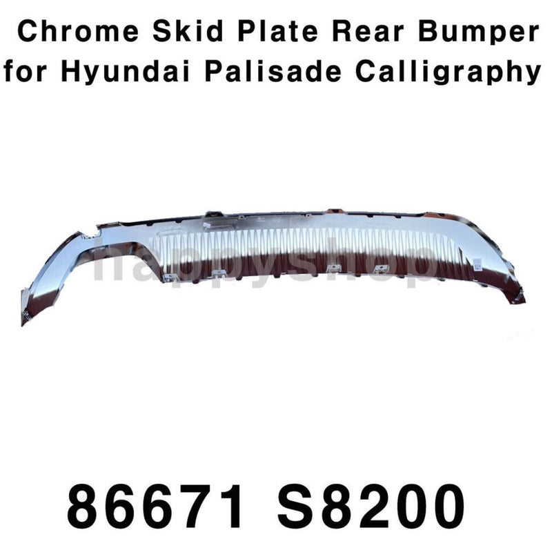 Chrome Skid Plate Rear Bumper 86671-S8200 for Hyundai Palisade Calligrapy 21-22
