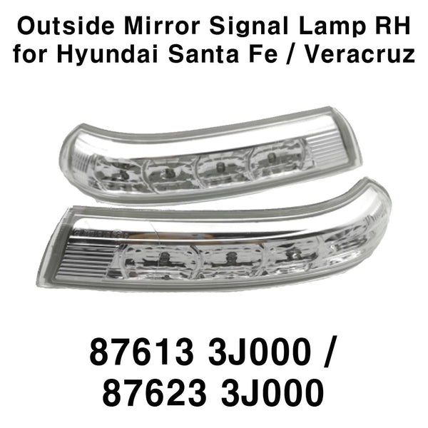 Lámpara de señal de espejo exterior OEM LH RH 2p Set para Hyundai Santa Fe Veracruz 07-12