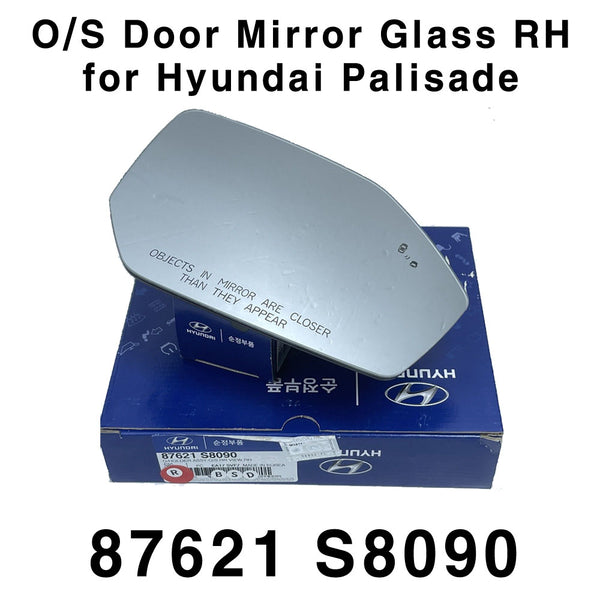 Vidrio del espejo retrovisor de la puerta del lado del pasajero del OEM 87621S8090 Hyundai Palisade 20-21