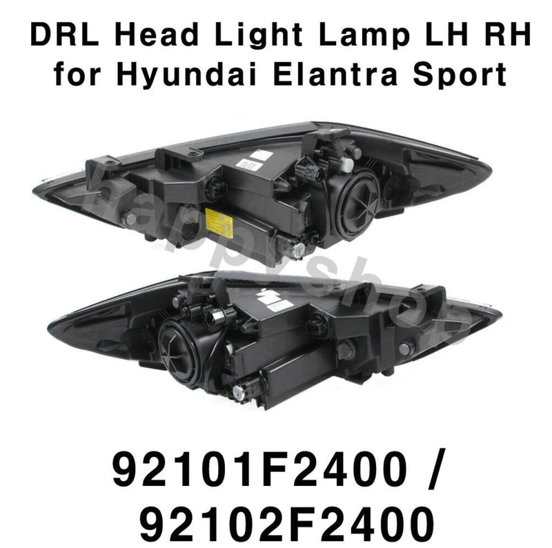 OEM DRL Head Light Lamp LH RH Assembly 2p Set for Hyundai Elantra Sports 17-18