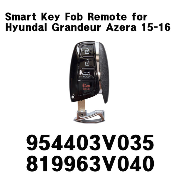 OEM Smart Key Fob Remote 954403V035 819963V040 for Hyundai Grandeur Azera 15-16 Condition: New