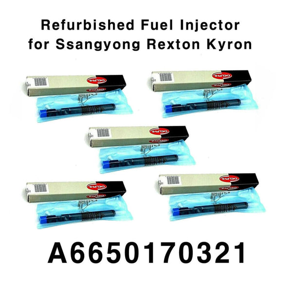 Refurbished Fuel Injector A6650170321 5p Set for Ssangyong Rexton Kyron Starvic