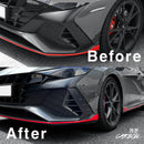 Glossy Point Front Bumper Air Holl Cover 2P Red Carbon for Hyundai Elantra N 22