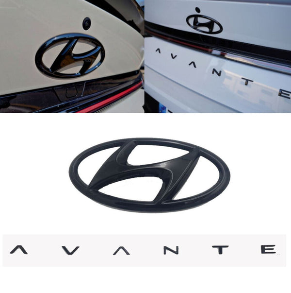 Emblema del parachoques delantero H Logo Avante Letter Black Emblem para Hyundai Elantra 21-22