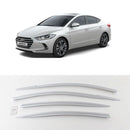 Chrome Window Visor Sun Rain Guards 4P D-202 for Hyundai Elantra AD 2016-2019