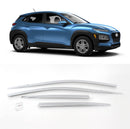 Chrome Window Sun Vent Visor Rain Guards 4P D215 for Hyundai Kona 2018-2022
