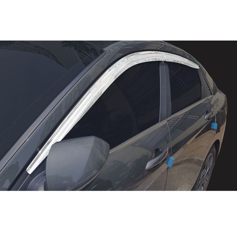 Chrome Window Visor Sun Rain Vent Guard D-234 4Pcs for Hyundai Elantra 2021+