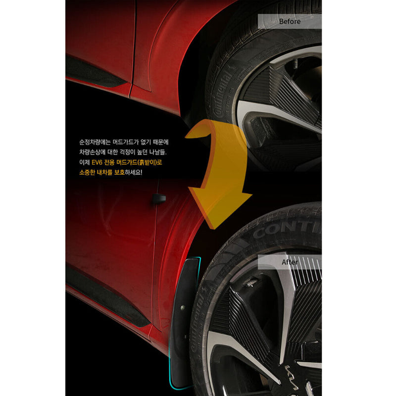 Tuning rueda trasera delantera guardabarros guardabarros cubierta protectora contra salpicaduras 4P para Kia EV6 2022