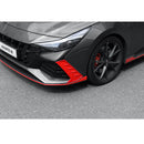 Cubierta de guarnición lateral de parachoques delantero de punto brillante 2P para Hyundai Elantra N 2022