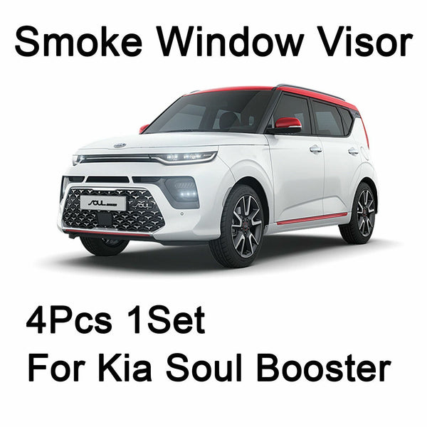 Safe Smoke Window Visor Sun Rain Vent Guard 4 Pcs Set for Kia Soul Booter 2020+