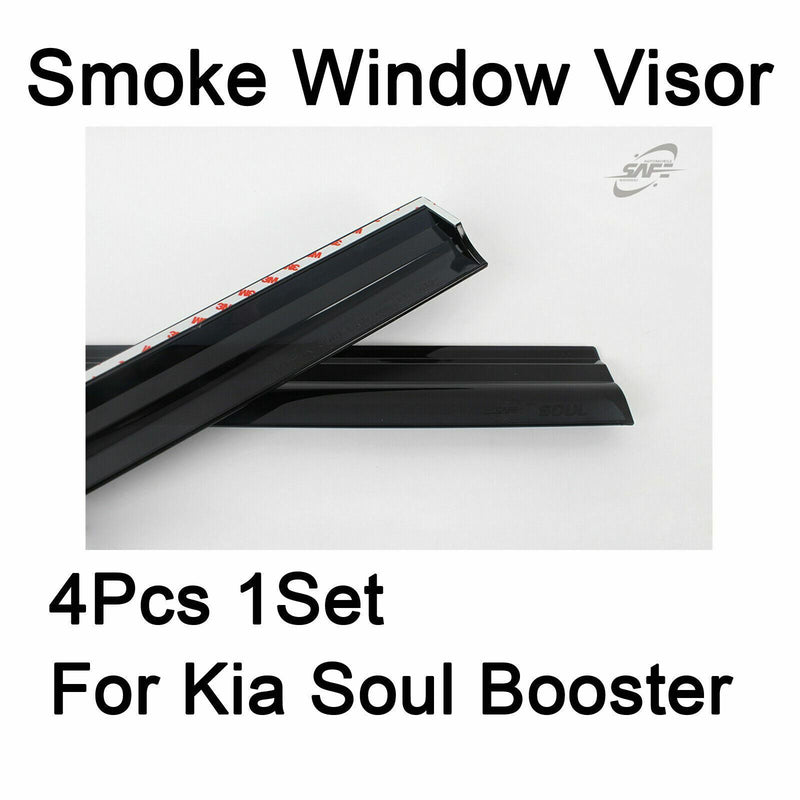 Safe Smoke Window Visor Sun Rain Vent Guard 4 piezas Set para Kia Soul Booter 2020+