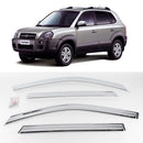 Chrome Window Sun Vent Visor Rain Guards 4P K634 for Hyundai Tucson 2005-2009