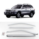 Chrome Window Visor Rain Sun Guards 4P K635 for Hyundai Santa Fe SM 2002-2005