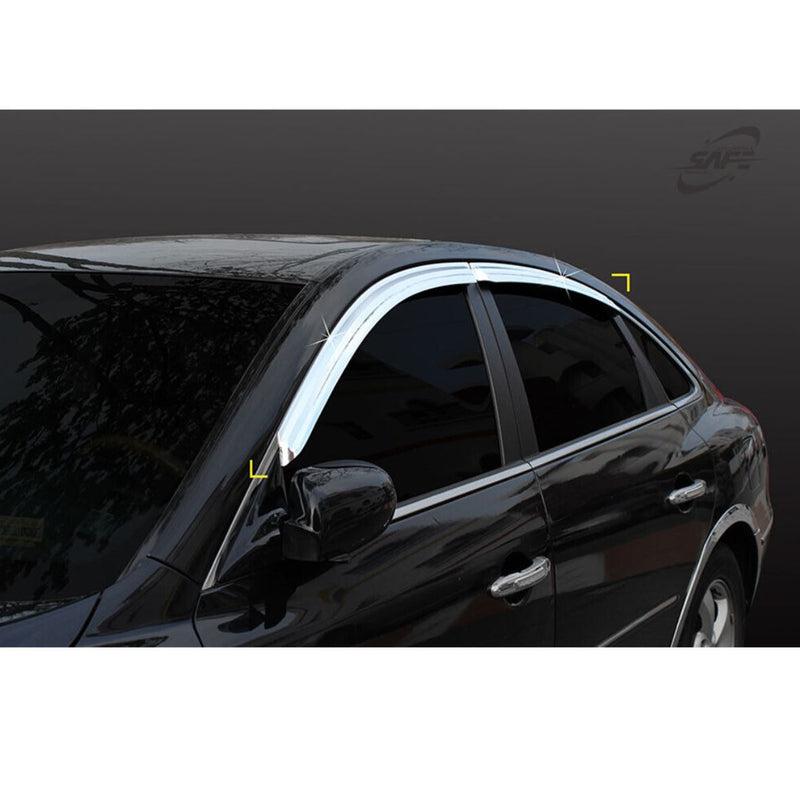 Chrome Window Visor Deflector Rain Guard K668 4P para Hyundai Grandeur TG 06-10