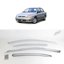 Chrome Window Vent Visor Rain Guard Deflector 4P Set K672 for Kia Rio 1999-2005