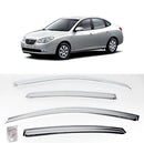 Chrome Window Sun Visor Rain Vent Guards 4P K675 for Hyundai Elantra HD 06-09