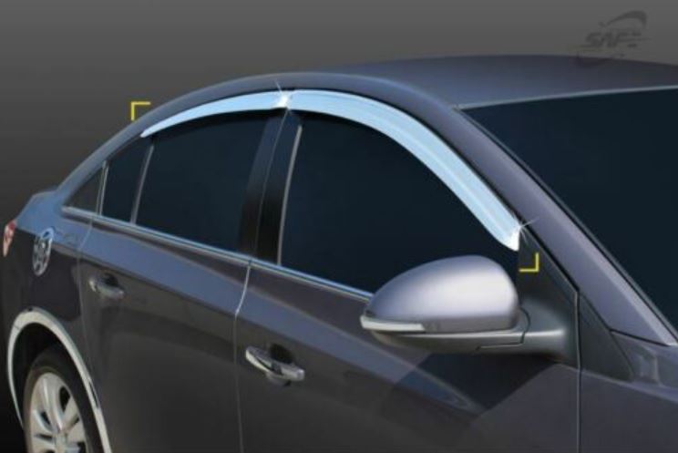 Chrome Window Vent Visor Rain Guard 4PCS K702 for GM Chevrolet Cruze 2010-2016