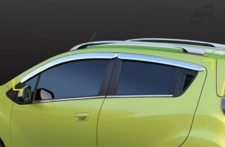 Chrome Window Vent Visor Rain Guard 4PCS Set K710 for Chevrolet Spark 2010-2015