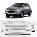 Chrome Window Sun Vent Visor Rain Guards 4P K711 for Hyundai Tucson ix35 10-15